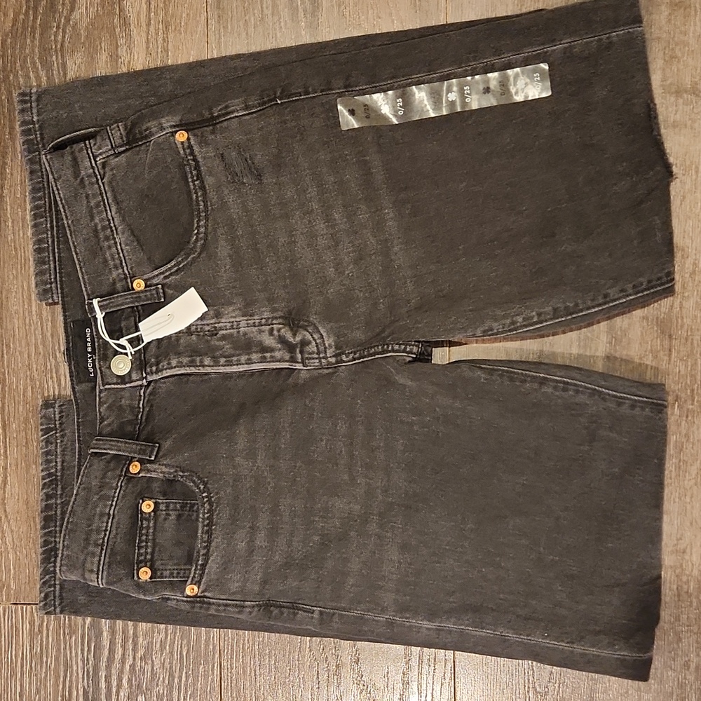 ❤️ NWT! LUCKY BRAND 90'S LOOSE HIGH RISE STRAIGHT LEG DISTRESSED JEANS, 0 (25) - Picture 4 of 13